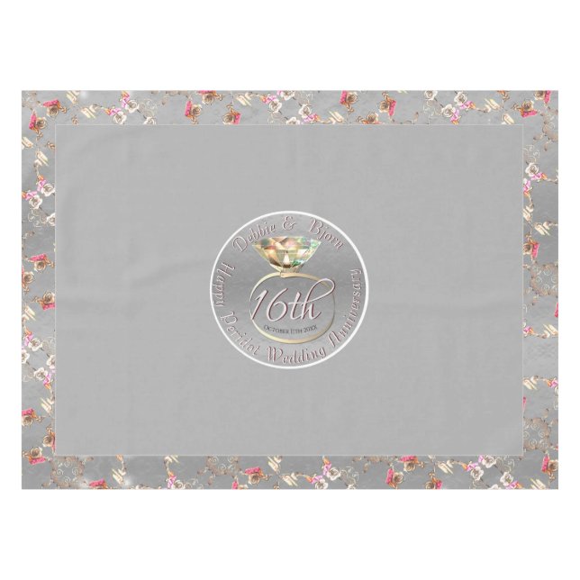 Nappe 16e anniversaire Mariage Cire, Peridot & Satice Fl (Devant (Horizontal))