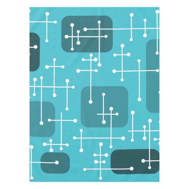 Nappe 1950 Eames Era Art Crosshairs Turquoise (Devant)