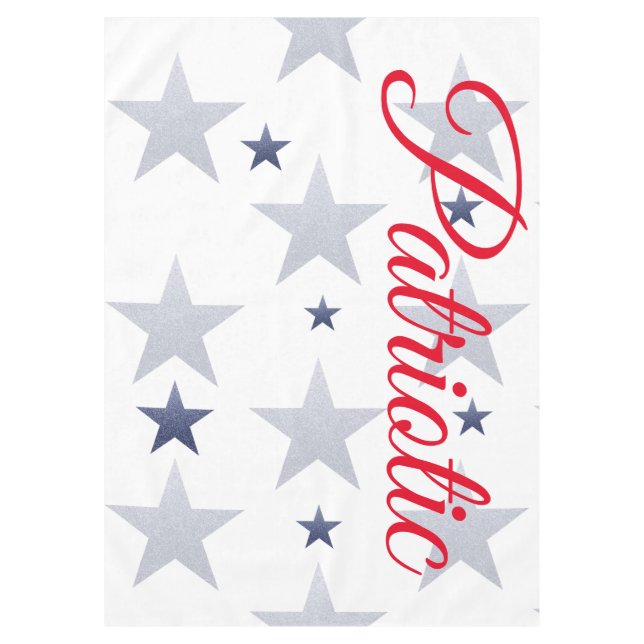 Nappe 4 juillet, rouge, blanc, étoiles bleues patriotiqu (Devant)
