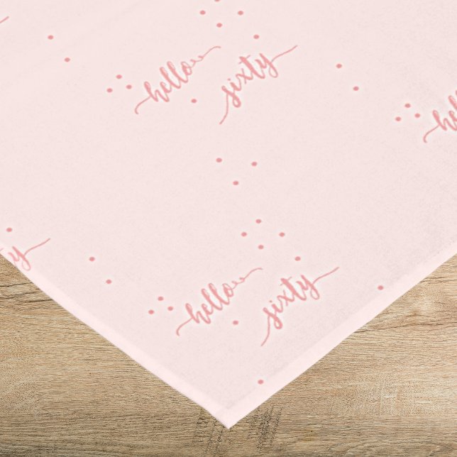 Nappe 60e anniversaire rose or rose bonjour soixante tex (Créateur téléchargé)