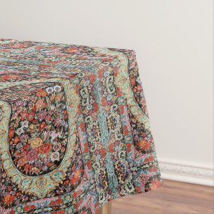 Nappe 60s Vintage Perse Turc Floral Motif