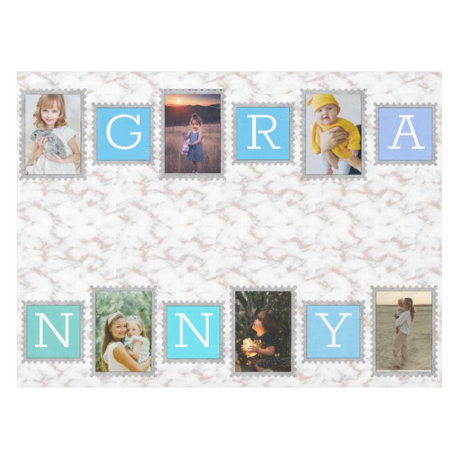 Nappe 6 Six Photo Collage Cute Bébé Famille Amour Granny (Devant (Horizontal))