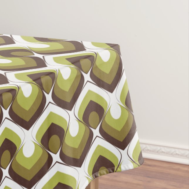 Nappe 70s Bold Modern Retro Ogee Motif in Greens (In Situ)