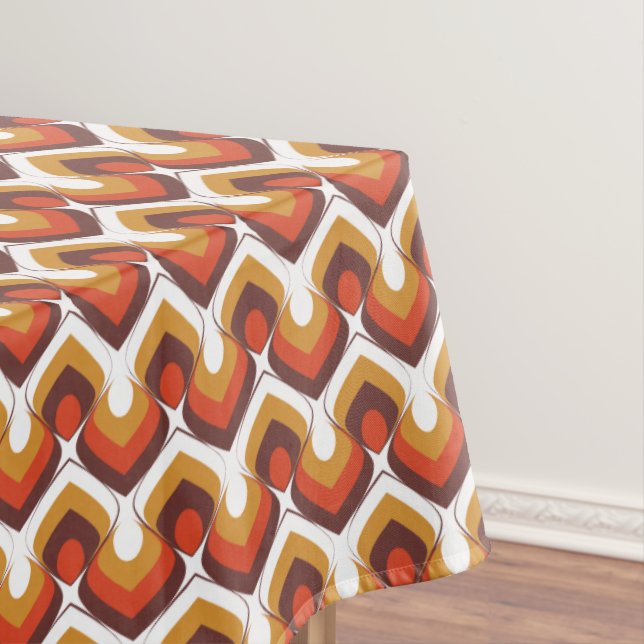 Nappe 70s Bold Retro Modern Motif in Orange & Brown (In Situ)