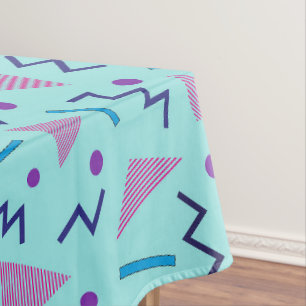 Nappe 80s 90s Memphis Style bleu géométrique