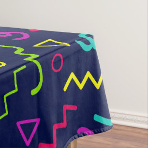 Nappe 80s quatre-vingts rétro parti néon Memphis motif