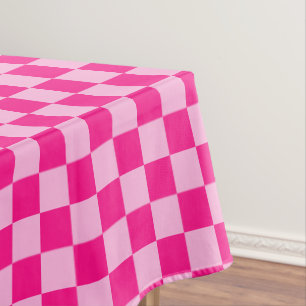 Nappe à damiers carré léger rose chaud rétro géométrique