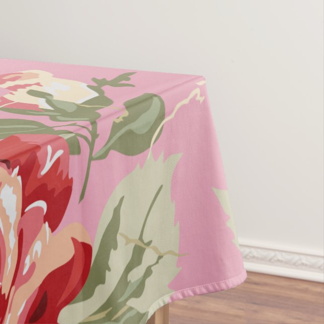 Nappe à tirage classique rouge rose et blanc (In Situ)
