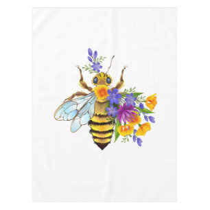Nappe Abeille à fleurs avec plantes sauvages