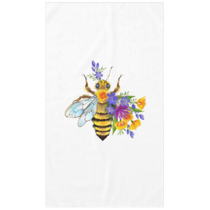 Nappe Abeille à fleurs avec plantes sauvages