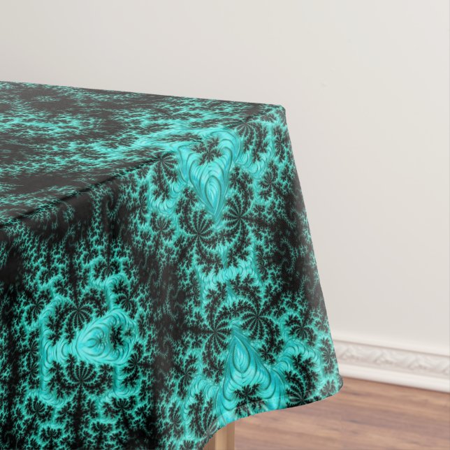 Nappe Abstrait noir vert symétrique fractal (In Situ)