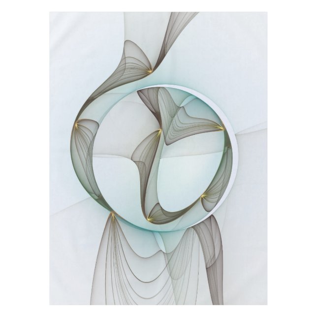 Nappe Abstrait Turquoise Brown Gold Elegance (Devant)