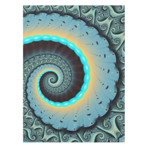 Nappe Abstraite spirale d'art fractal bleu turquoise ora