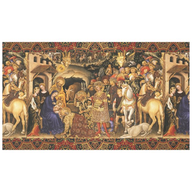 Nappe ADORATION DE MAGI Gentile Da Fabriano, Nativité (Devant (Horizontal))