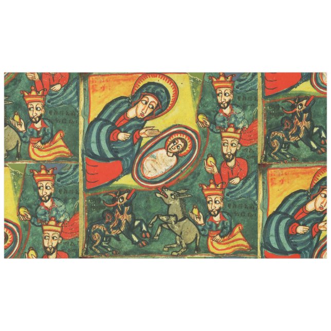 Nappe ADORATION DE MAGI, NATIVITÉ PRIMITIVE Noël (Devant (Horizontal))