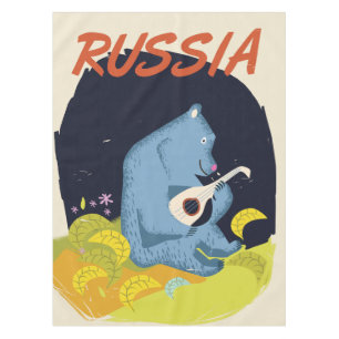 Nappe Affiche de voyage de l'ours de Russie vintage