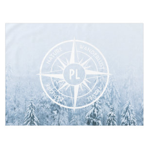 Nappe Aiguille de compas monogramme forêt d'épinette d'h