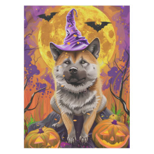 Nappe  Akita Halloween sorcière et citrouille effrayants