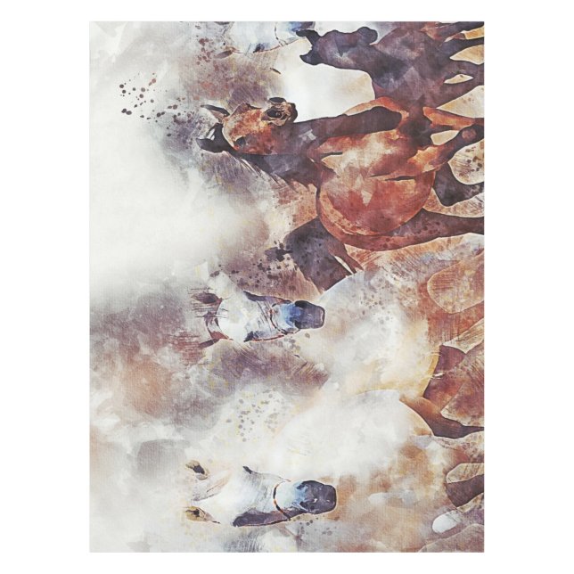 Nappe Amazing white and bay horses in a gallop (Devant)