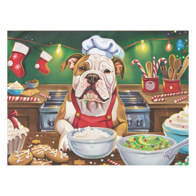 Nappe American Bulldog Holiday Baking : Noël festif (Devant (Horizontal))