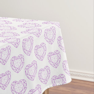 Nappe Amethyst pierres de coeur tissu motif