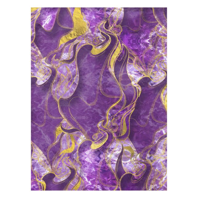 Nappe Améthyste avec la texture marbrée par or (Devant)