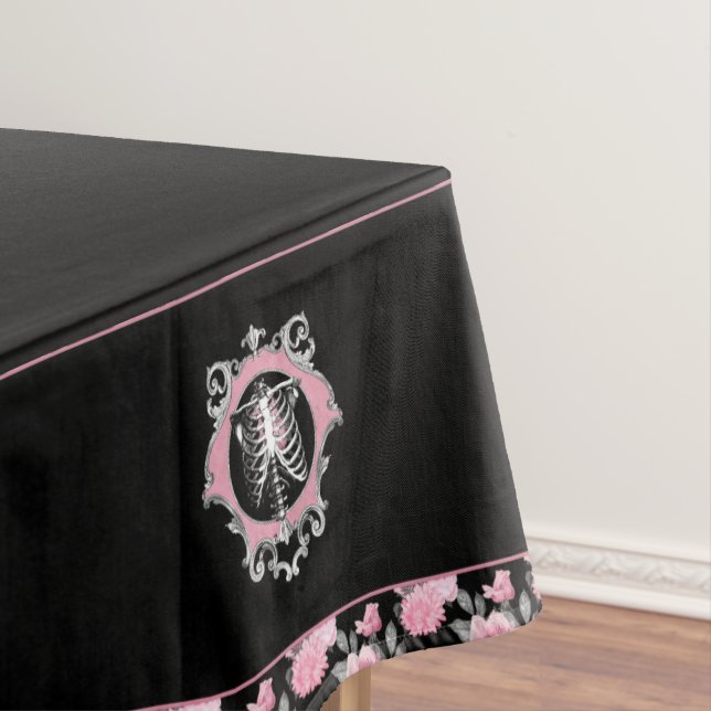 Nappe Amour gothique | Squelette rose et noir Coeur flor (In Situ)