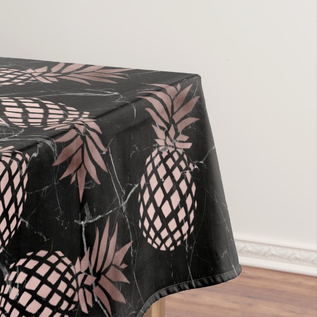 Nappe ananas rose d'or de marbre noir moderne élégant (In Situ)
