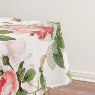 Nappe Ancien Rose Redouté Vintage rose Motif