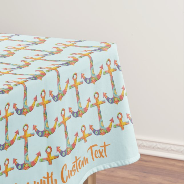 Nappe Ancre nautique Retro 60s Motif coloré (In Situ)