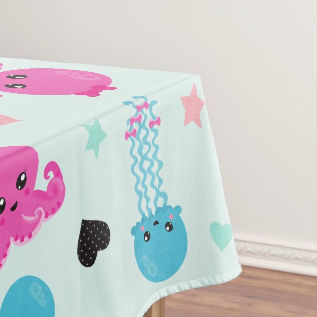 Nappe Animaux de mer, Vie de mer, poulpe, méduses, Coeur (In Situ)