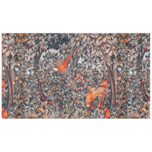 Nappe ANIMAUX FORESTIERS Pheasant, Renard rouge, Blanc n