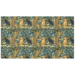 Nappe ANIMAUX FORESTIERS, RAVEN, FOX, PEACOCK Blue Green