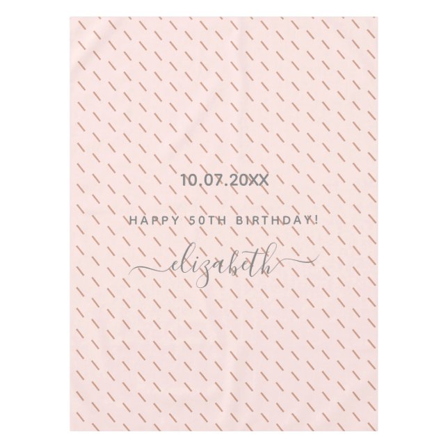 Nappe Anniversaire rose or rose parties scintillant moti (Devant)