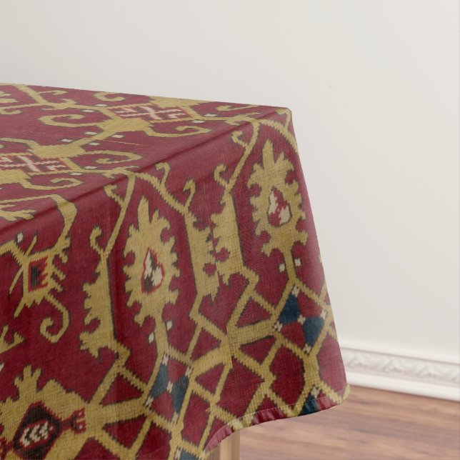 Nappe Antique géométrique Oriental Perse Motif rouge (In Situ)