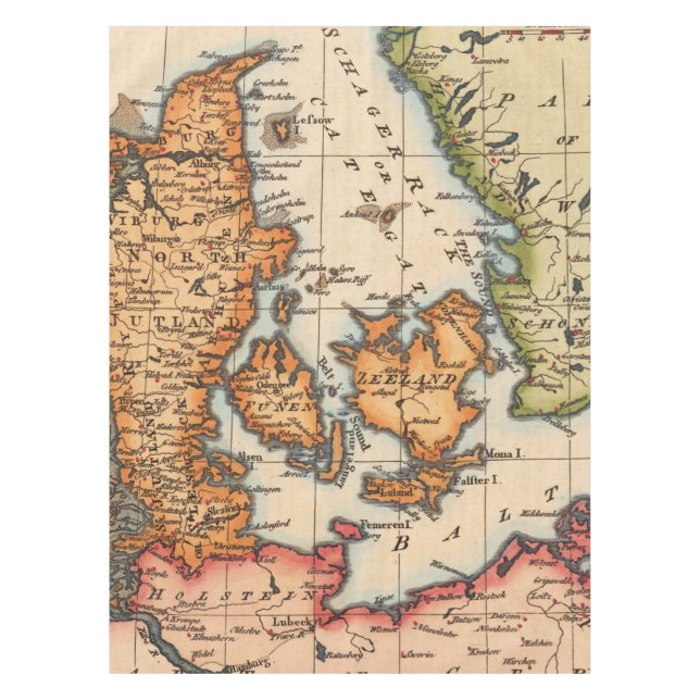 Nappe Antique vieille carte inspirée (10) (Devant)