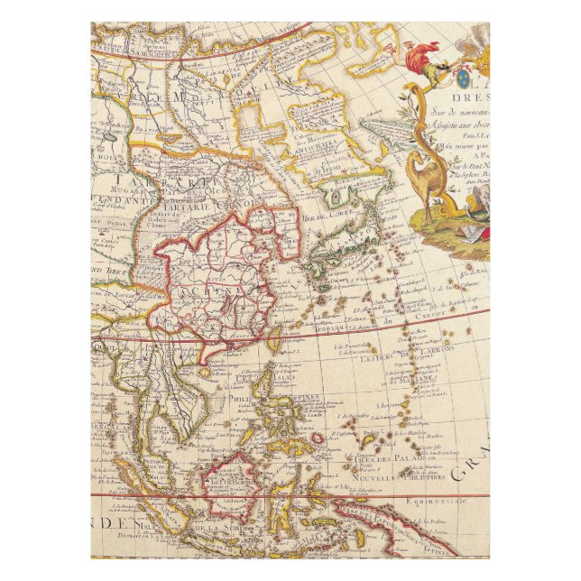 Nappe Antique vieille carte inspirée (6) (Devant)