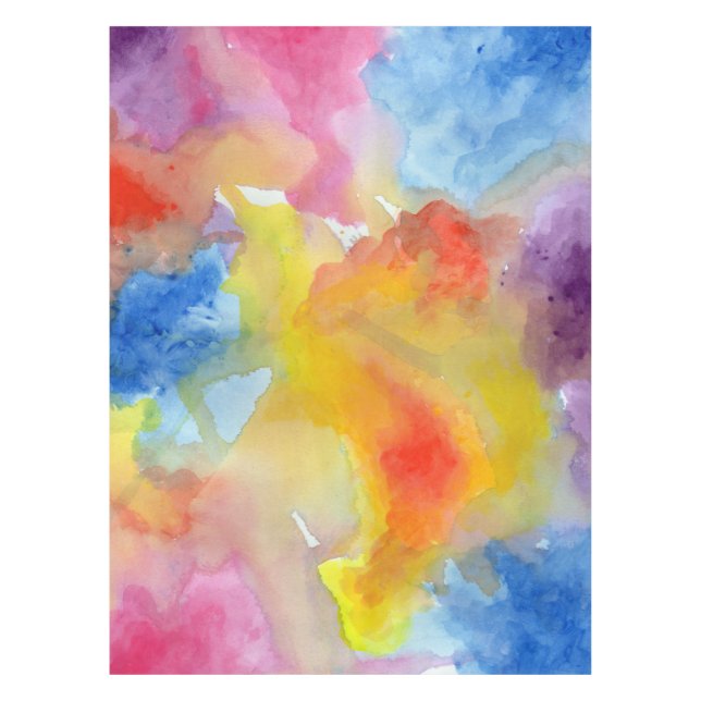 Nappe Aquarelle Abstraite Couleurs vives lumineuses Pein (Devant)
