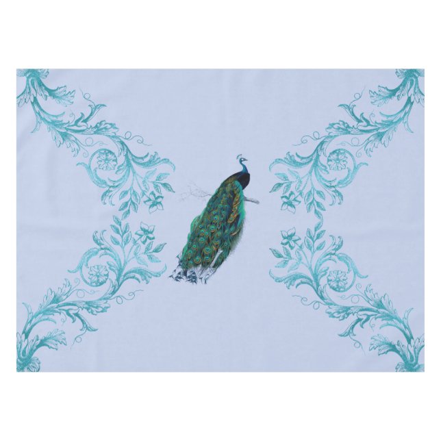 Nappe Aquarelle bleu Peacock (Devant (Horizontal))