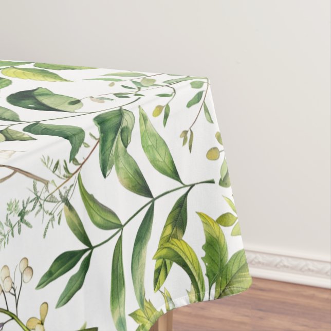 Nappe Aquarelle Botanique Vert feuilles (In Situ)