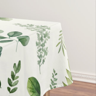 Nappe Aquarelle botanique verte Eucalyptus Fern