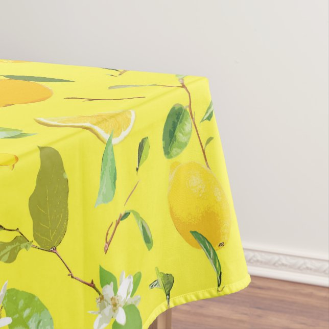 Nappe Aquarelle Citron & Feuilles 4 (In Situ)