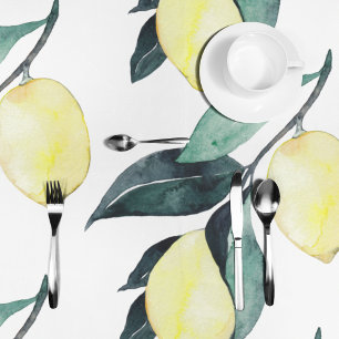Nappe Aquarelle Citrons jaunes Motif sans couture