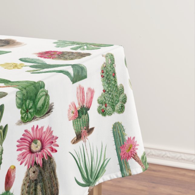 Nappe Aquarelle colorée Cactus et succulents Fleurs (In Situ)