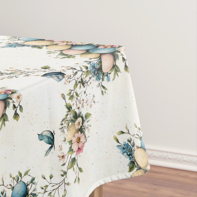 Nappe Aquarelle de charme Oiseaux de Pâques et printemps (In Situ)