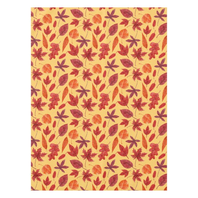 Nappe Aquarelle des feuilles rouges (Devant)