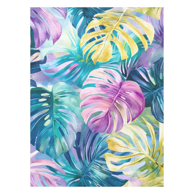 Nappe Aquarelle d'or Paradis Feuille tropical (Devant)
