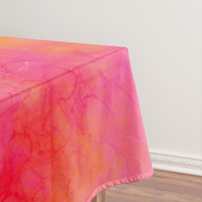 Nappe Aquarelle encre Abstraite Art rose orange (In Situ)