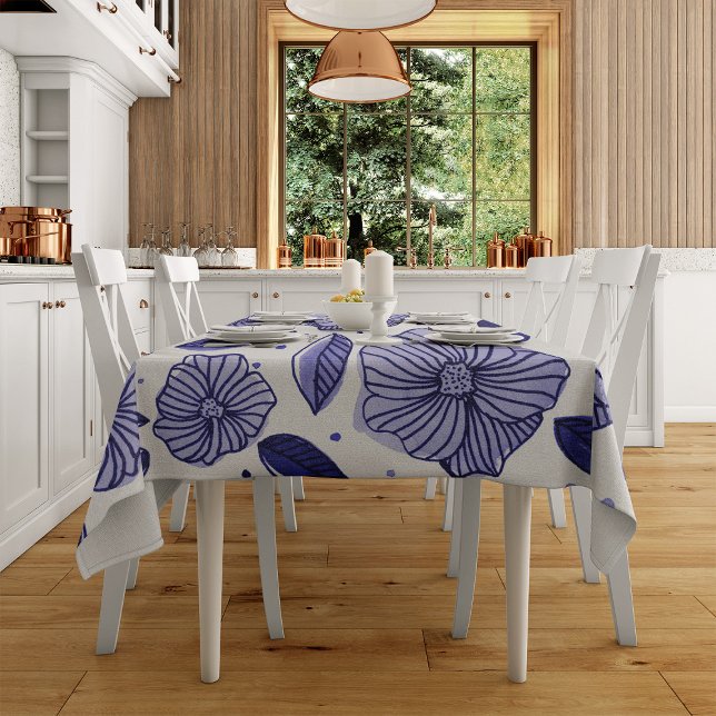 Nappe Aquarelle et fleurs d'encre - palette bleue (Créateur téléchargé)