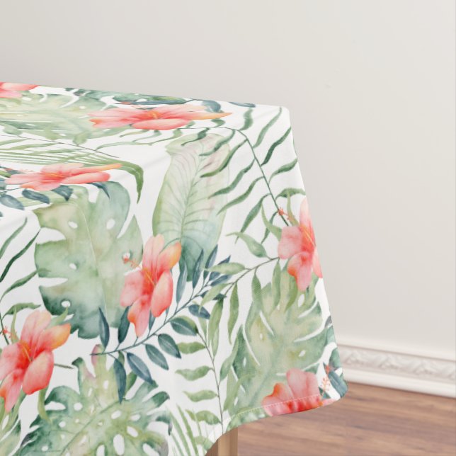 Nappe Aquarelle florale de ketmie tropicale de feuille (In Situ)